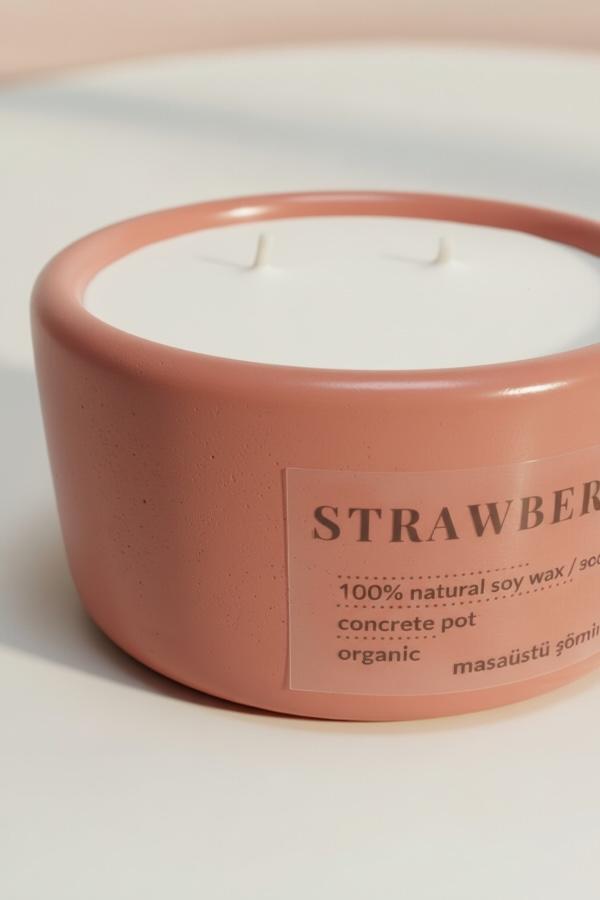 Beton Saksı Mum %100 Doğal Soya Wax