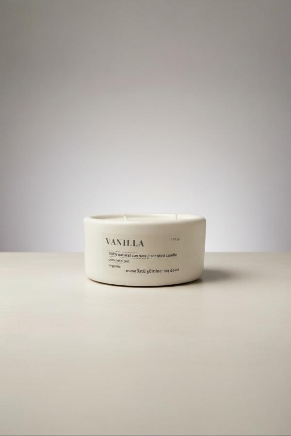 Beton Saksı Mum %100 Doğal Soya Wax