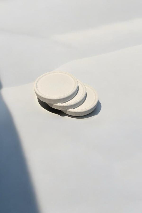 Beton Bardak Altlığı 3'lü Beyaz