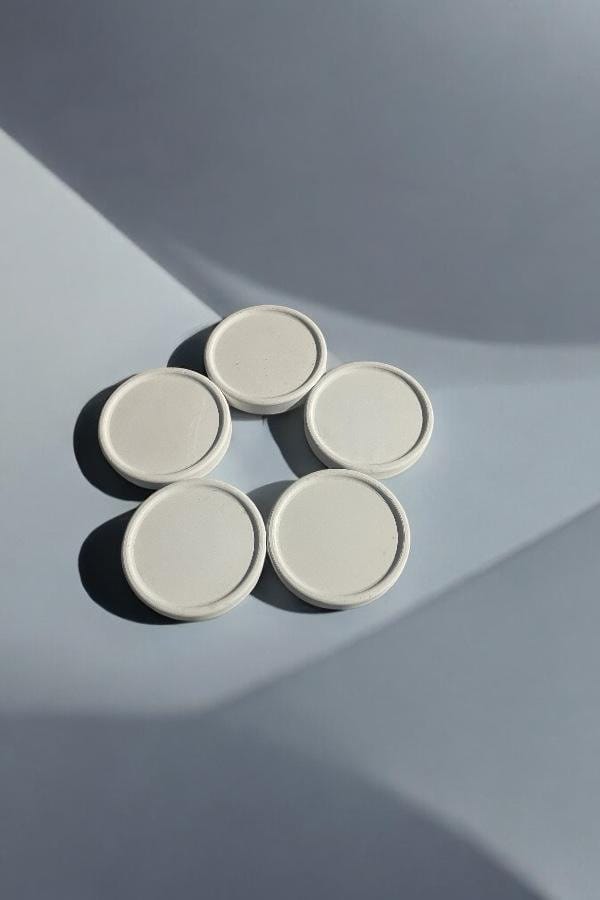 Beton Bardak Altlığı 3'lü Beyaz